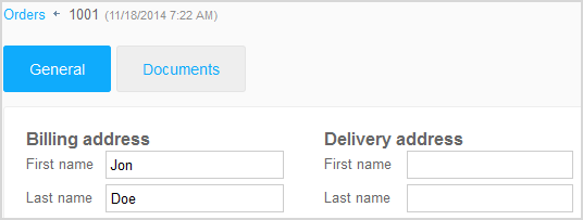 Billing and Delivery Addresses