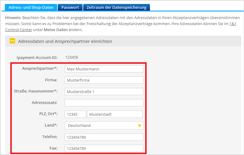 Adressdaten