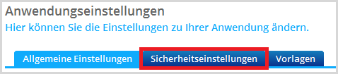 Sicherheitseinstellungen